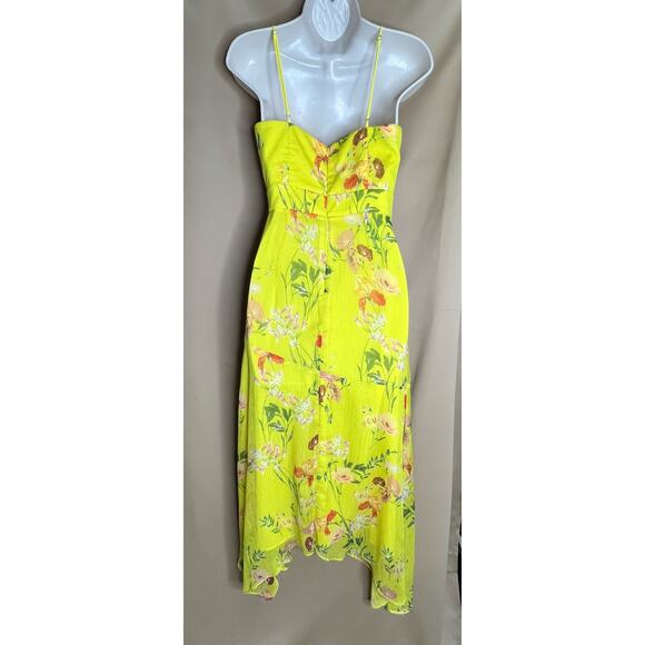 Harlyn Yellow Floral Printed V neck Dress XS - Picture 10 of 15